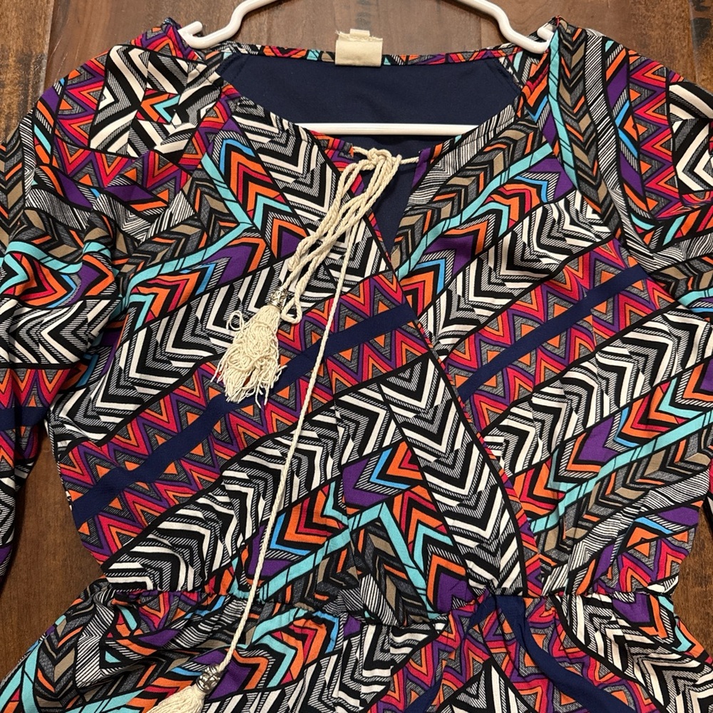Colorful Geometric Pattern Dress - Picture 2 of 2